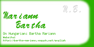 mariann bartha business card